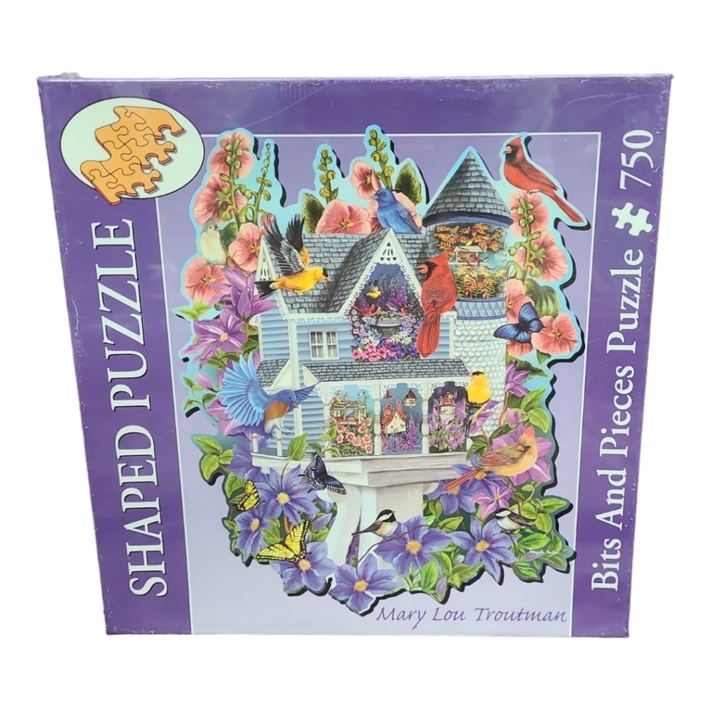 NEW  Bits and Pieces Shaped Puzzle VICTORIAN BIRDHOUSE Mary Lou Troutman 750-pcs